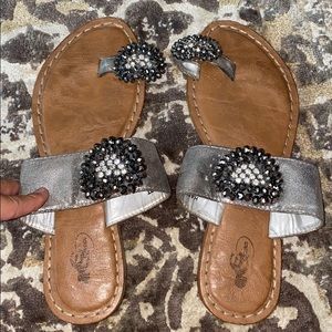 Beaded Heart Sandals